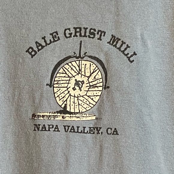Vintage Bale Grist Mill NAPA CA State Park Men’s L Blue Gray T-Shirt RARE - Picture 3 of 5